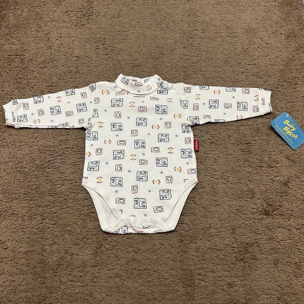 Vintage Baby B’Gosh Winter Long Sleeve One Piece Snap Button Reindeer w/ Tags